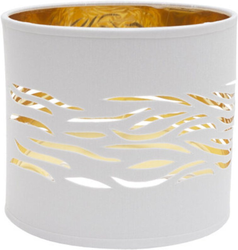 Tischlampenschirm fog 1xe14 weiß-gold 17dx17dx15h