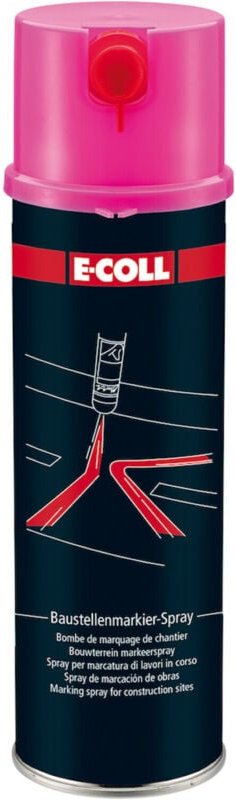 E-coll - Baustellenmarkier-Spray 500ml Spraydose leuchtpink