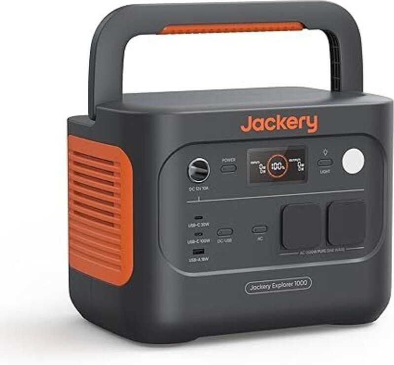 Jackery Explorer 1000 v2 Tragbare Powerstation,1070Wh LiFePO4 Solargenerator,1500W AC/100W USB-C Ausgang, 1 Std. Schnell...