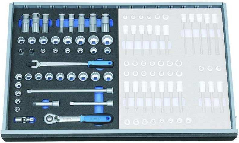Steckschlüssel-Sortiment 3/8 in Check-Tool-Modul, 43-tlg. - Gedore