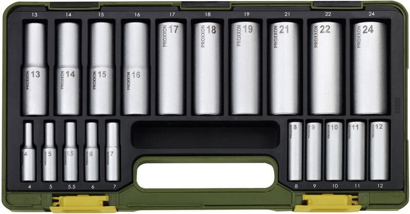 Proxxon - Tiefbett-Steckschlüsselsatz, 1/4' + 1/2' (20-tlg.)