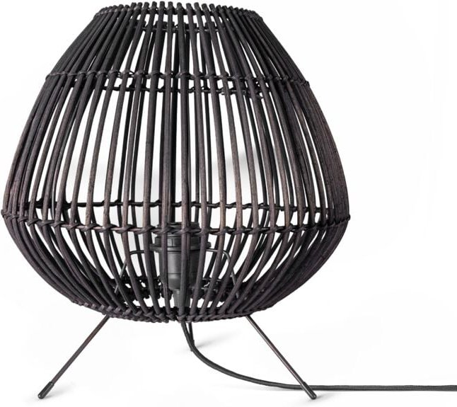 Rattan Pendelleuchte Wohnzimmer Tischleuchte Boho Käfig Lampe Nachttisch Metall Schwarz (Ø31 cm), Tischleute - Typ 3 - P...