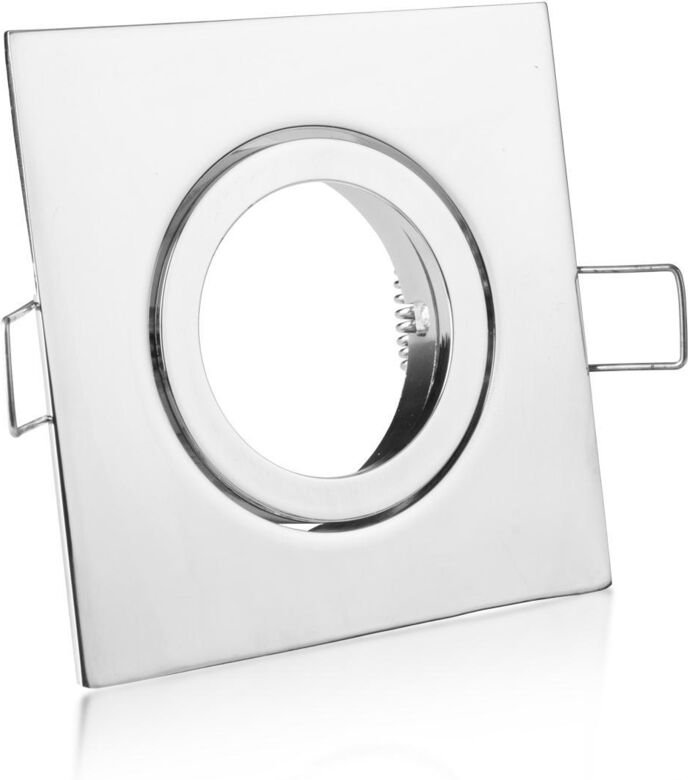 Einbaustrahler Rahmen eckig chrom schwenkbar Klickverschluss
