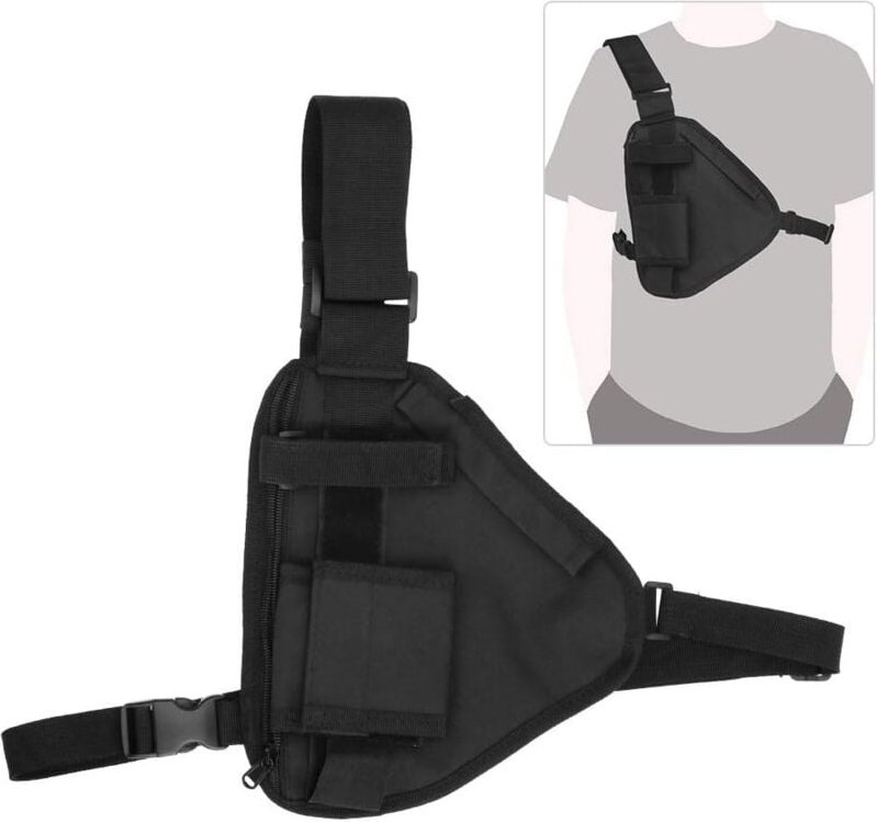 Thumbnail - Memkey - Walkie-Talkie-Tasche, 10,2 x 6,69 Zoll, tragbare Zwei-Wege-Radio-Tasche, Walkie-Talkie-Weste, Brusttasche, schw...