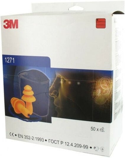 Box von 50 Paar Ohrstöpsel mit 3M 1271 Schnüre