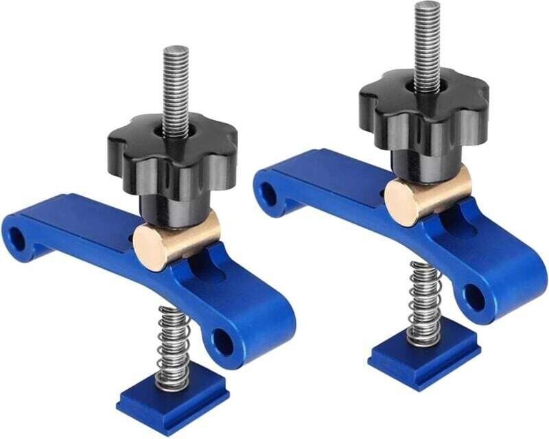 T-Schienen-Klemmen-Set 2-teilig, T-Schienen-Klemmen-Set Metall-Schnellspannklemmen für die Holzbearbeitung auf Schlitz (...