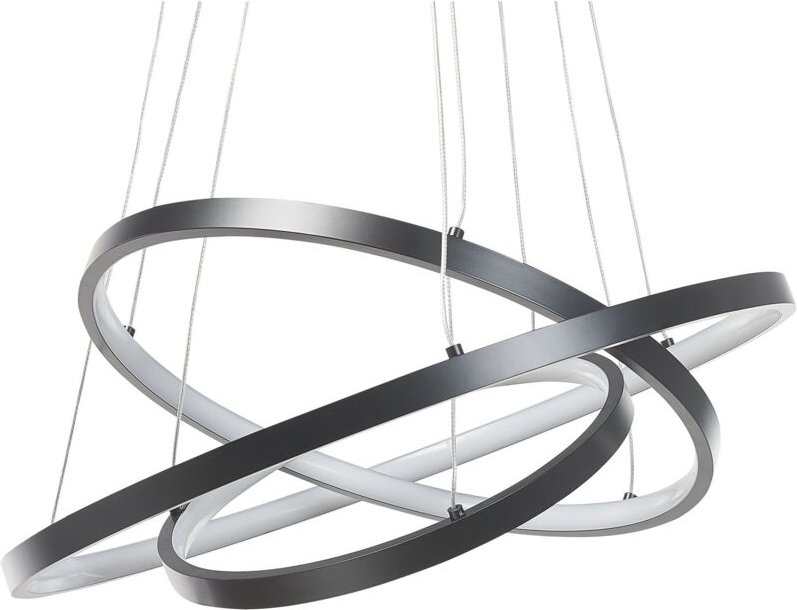 Hängelampe led Schwarz Metall dia. 30 - 50 cm Pendelleuchte für Esszimmer für Schlafzimmer für Wohnzimmer