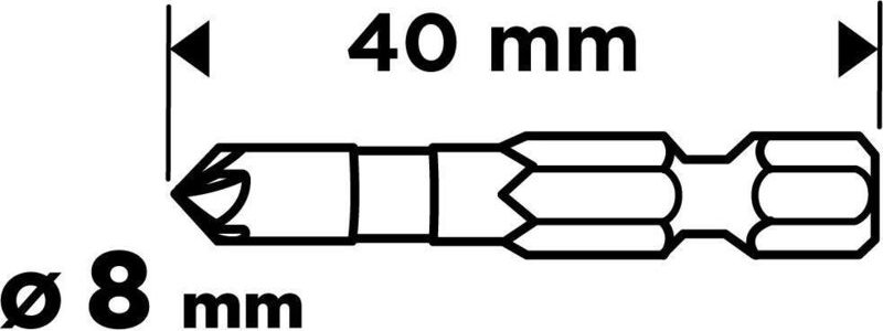 Schlagwerkzeug graphite Hex Punch 8 mm poliert