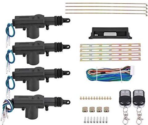 Fitags - Auto-Zentralverriegelung, DC12V Zentralverriegelung mit Funkfernbedienung, Keyless Open, für 2/4 Türer, Fernbed...