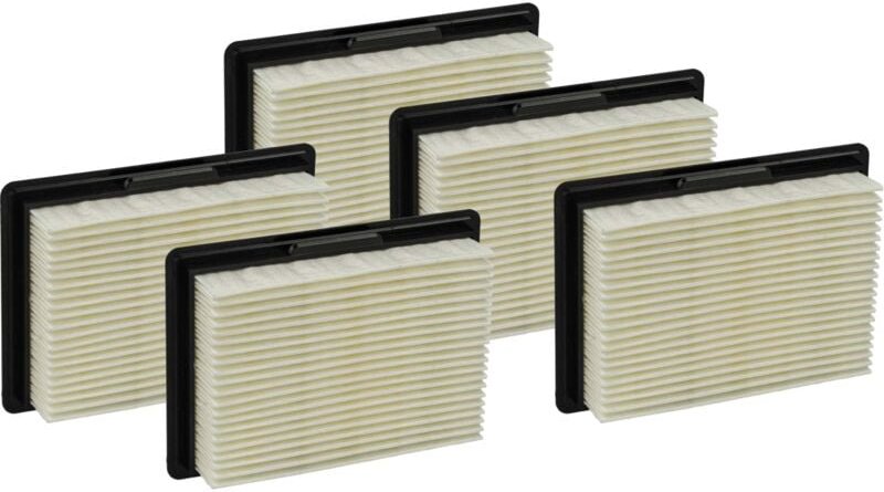 5x Flachfaltenfilter kompatibel mit Bosch gas 10.8 V-Li, 12 v, 12V Professional Staubsauger - Filterelement - Vhbw