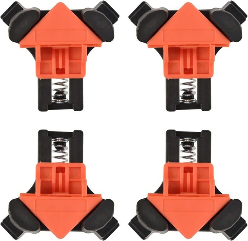 Csparkv - 4 Stück, Eckpressen, Eckklemme, rechtwinklige Klemmen, für den Bau von Holzkisten, Bilderrahmen, Briefkästen, ...