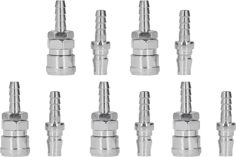 Pneumatik-Schnellkupplungen aus vernickeltem Edelstahl 5x8 mm – Set mit 5 Stecker/Buchsen SH+PH-20