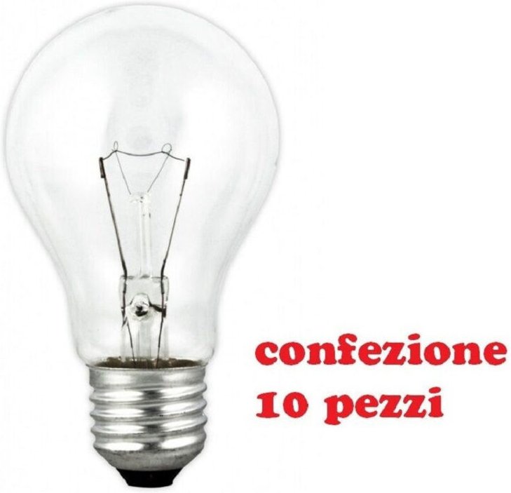 Thumbnail - Trade Shop Traesio - Trade Shop - konfekt 10 lampadine in goccia E27 220/240V 50/60HZ 100W -