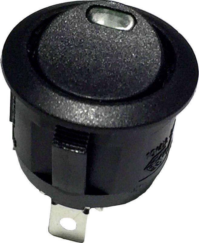 Tru Components - 700282 Wippschalter R13-112L b/b green 3V 250 v/ac 6 a 1 x Aus/Ein rastend 1 St.