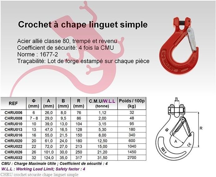 Sicherheitsfalle Gabelhaken Für 10mm Kette