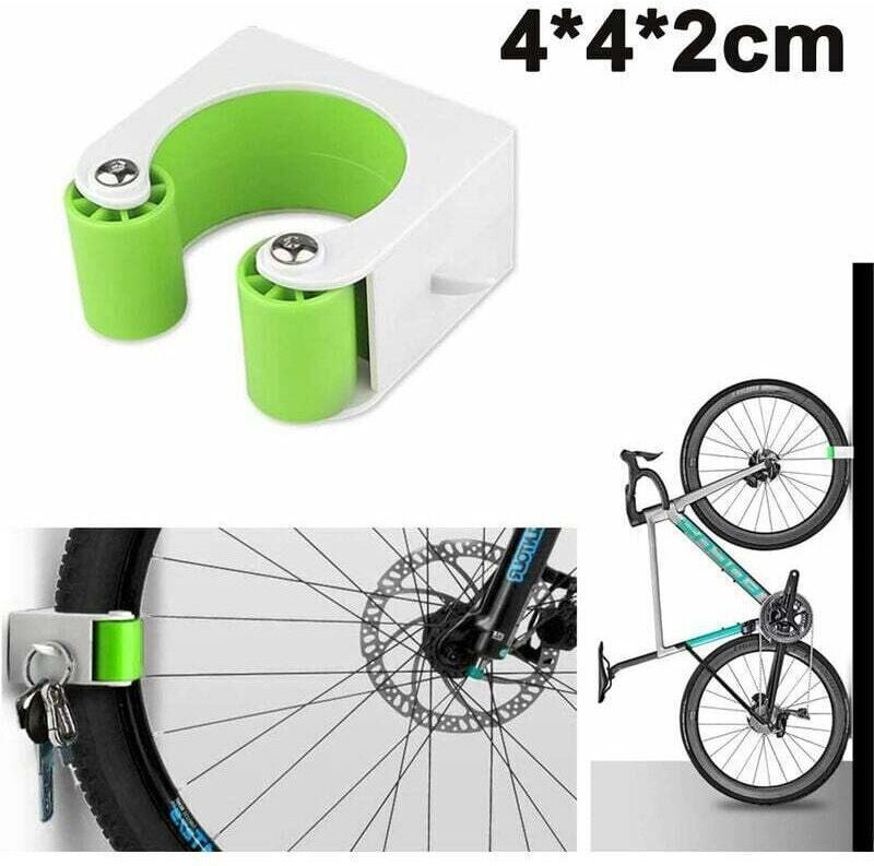 Fahrradparkring, Rennradparkring, tragbarer, kreativer Parkring aus Kunststoff, geeignet für Garage, Wohnzimmer (grün)