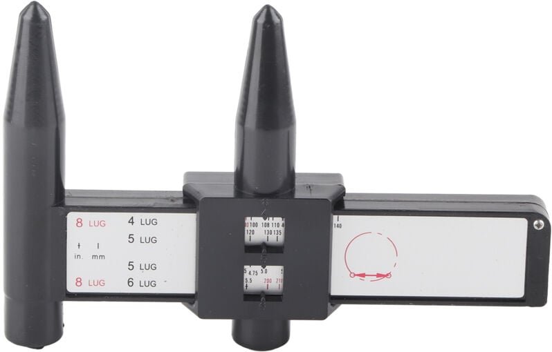 Zoternen - PCD-Lineal, schwarzes Radschraubenlineal, tragbare Anwendung zum Testen