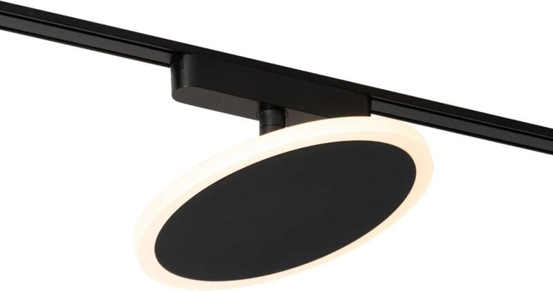 Moderner schwarzer Strahler für 1-phasiges Schienensystem inkl. led - Magnetic Puk