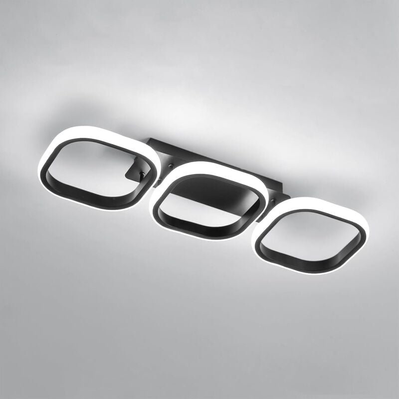 Goeco - LED-Deckenleuchte Moderne, Schwarz 32W 3900LM Kaltweiß 6500K, Kreatives Platz-Design mit Drei Balken, Aluminium-...