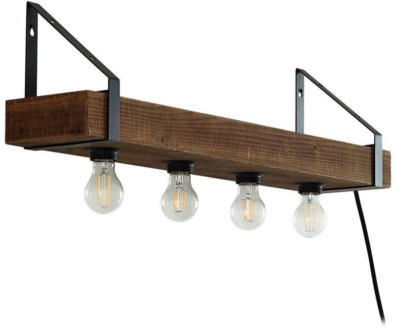 Wandleuchte, Wandlampe Innen 'Vatana' aus Holzmit usb Anschluss für Wohnzimmer & Esszimmer von Lindby