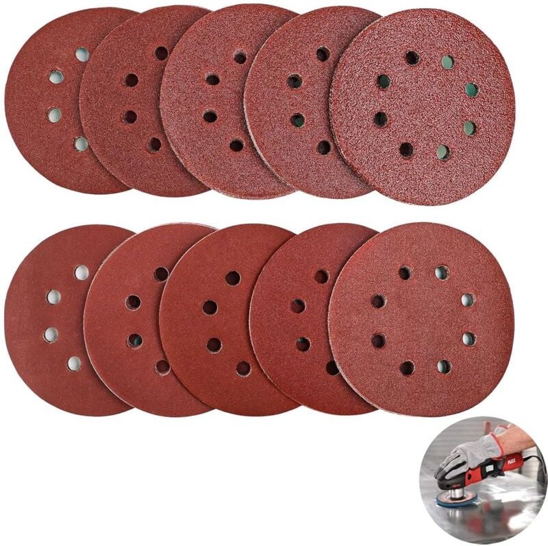 Schleifpapier 125mm Klett, Schleifscheibe 60 Stück 125mm Schleifscheiben für Trockenbauschleifer Schleifgiraffe Langhals...