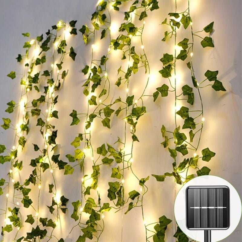 Solar-Lichterkette für den Außenbereich, künstliche Efeu-Solar-Lichterkette, wasserdichte Gartenbeleuchtung, 100 LED-Sol...