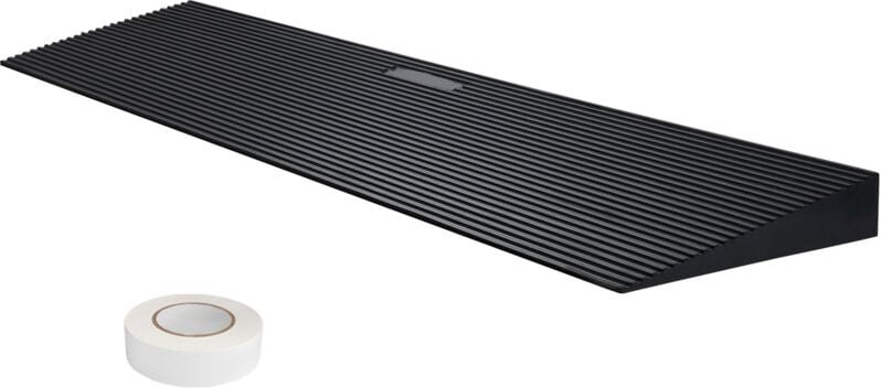 Mophorn - 1,6' hohe Schwellenrampe, 35,4' breite Rampe aus Naturkautschuk für Rollstühle und Kehrroboter, rutschfestes V...