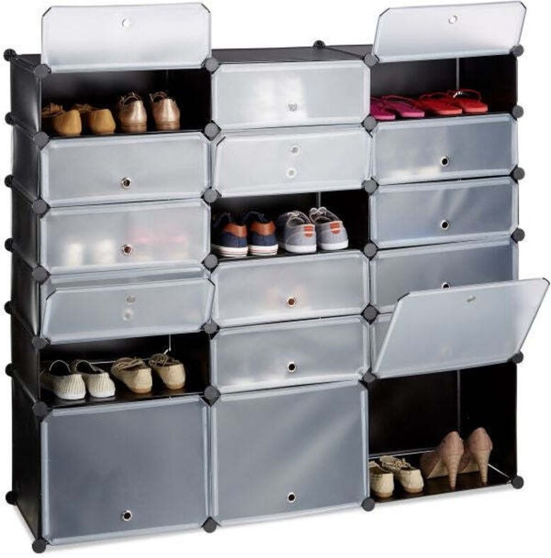 18 compartment plastic shoe cabinet