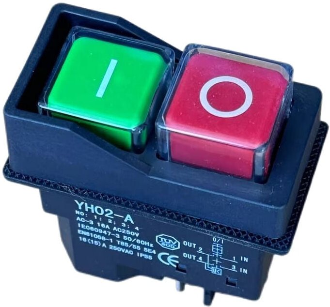 Trade-shop - Ein/Aus-Schalter Geräteschalter YH02-A 16A 230V IP55 4 Pins für Holzbearbeitungsmaschinen Metallbearbeitung...