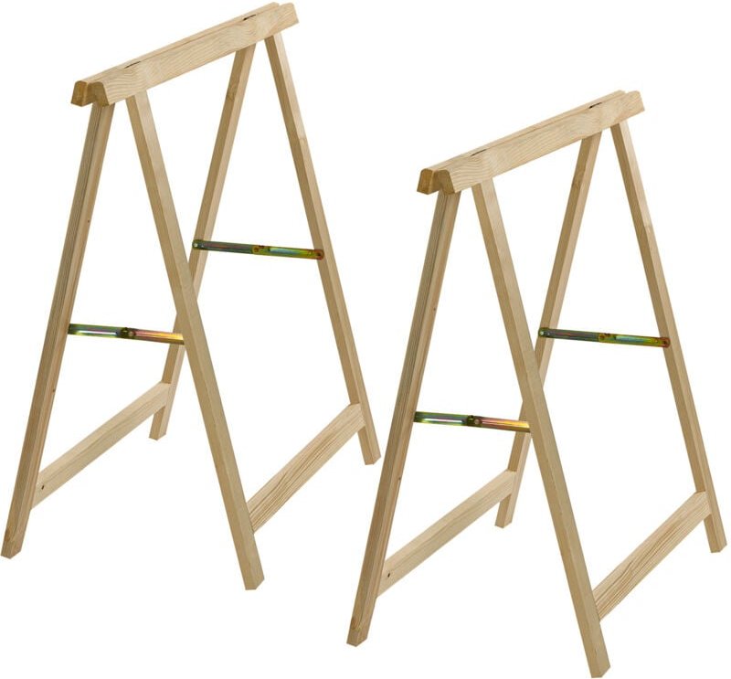 Dema - 2x Holz Klappbock Unterstellbock Gerüstbock Stützbock Arbeitsbock Fichte bis80kg