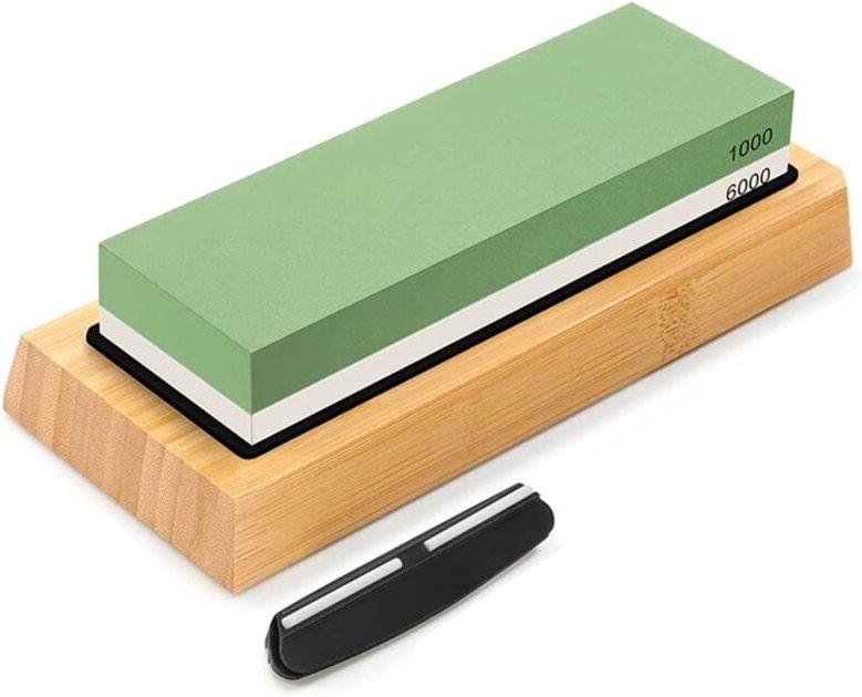 Schleifsteinmesser für 2-In-1 Doppelseitigen Wetzstein, KöRnung 1000/6000 Wetzstein Messer, mit Halt