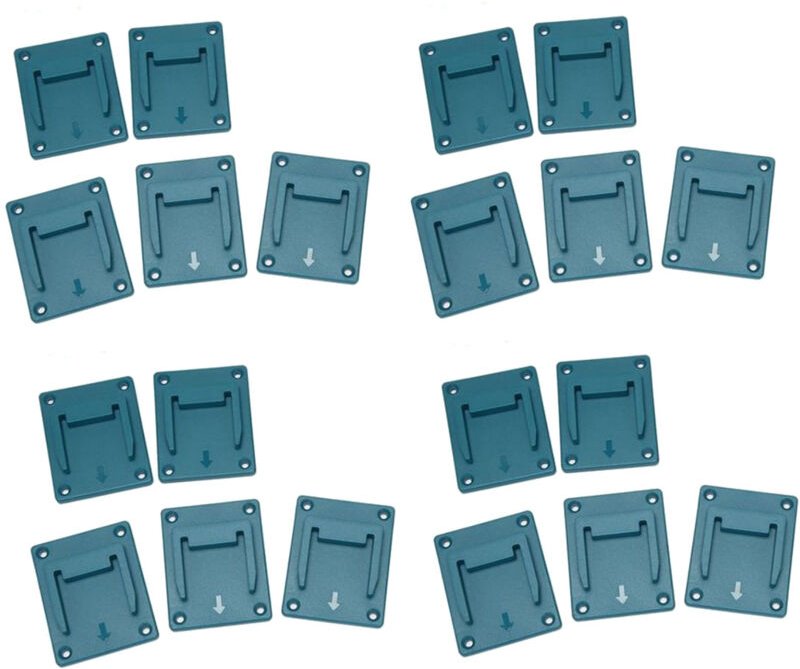 Wandhalterung für Elektrowerkzeuge, Halterung für 18-V-Lithiumbatterien, Maschinen-Lagerregal, Steckplätze, 20 Stück