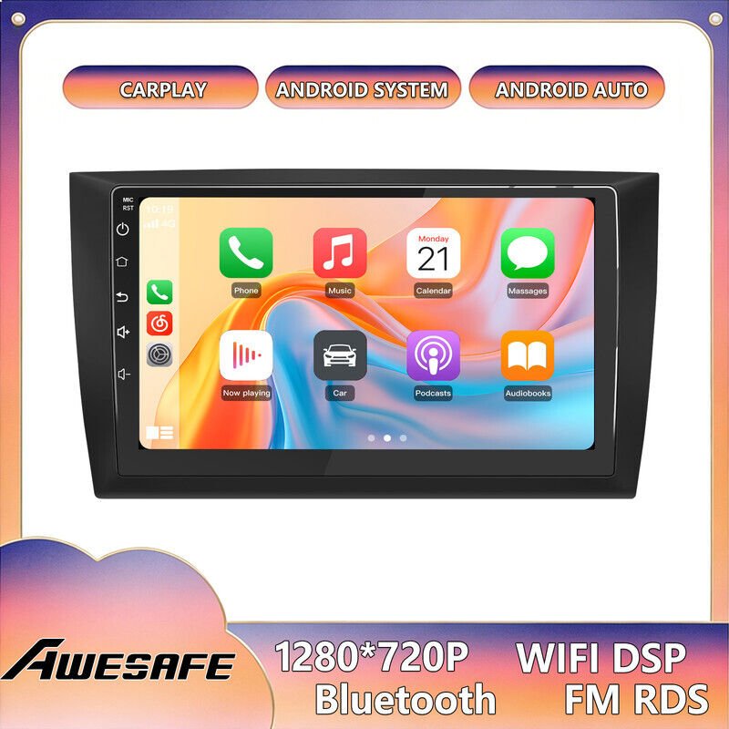 AWESAFE Autoradio Android 13 für VW Golf 6 (2008-2016) 2GB+64GB mit 9'' Touchscreen Carplay GPS WiFi Bluetooth Android A...