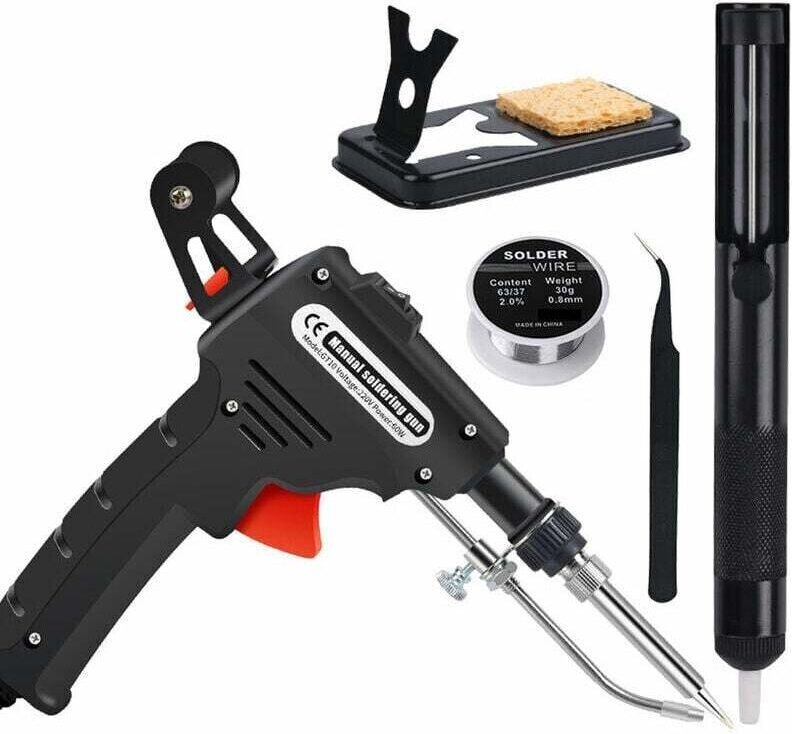 Elektrischer Löt- und Entlötkolben - Lötpistole mit Innenheizung und 60-W-Automatik-Lötpistolen-Set - Lötwerkzeug mit eu...