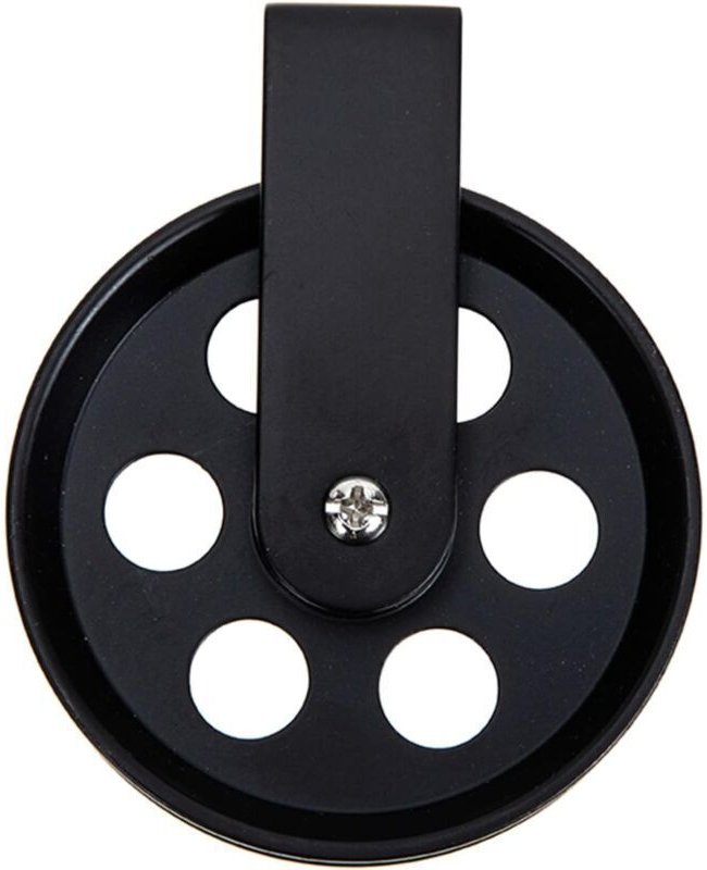 Wandbeleuchtungszubehör, robuste Metallaufhänger, Retro-Flaschenzug, schwarzes Vintage-Rad, Einzelrad, kleiner Schmiedee...