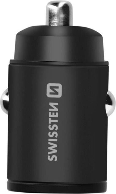 Autoladegerät - Swissten - 30W - Doppelter USB-C-Anschluss - Power Delivery - Kompakt Schwarz