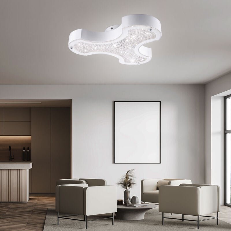 Thumbnail - Globo Lighting - Deckenlampe Deckenleuchte Wohnzimmerleuchte Schlafzimmerlampe Esszimmerlampe Flurleuchte, Metall Glas K...