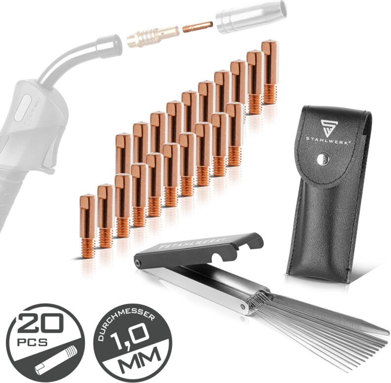 STAHLWERK 20 Stromdüsen 1,0 mm + Düsennadeln AK15 MB15 AK14 MB14