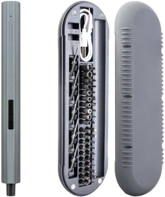 Set di 48 cacciaviti miniaturizzati ricaricabili con punte, ideale per progetti fai-da-te e riparazioni di precisione, c...