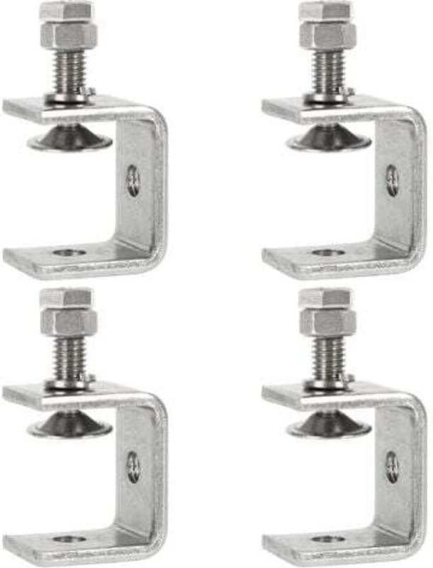 Gabrielle - 4er-Pack robuste Edelstahl-Schlauchklemmen, quadratische Stahlschlauchklemmen, 0–25 mm C-Klemmen, feste Schl...