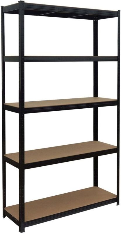 Schwerlast-Regal mit 5 Ablagen, verstellbar, schwarz