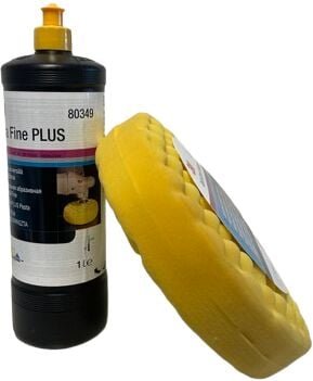 3m 80349 Pasta Abrasiva Extra Fine 1 Litro + 3m 50875 Spugna Doppia Gialla Ondulata Pezzi 1