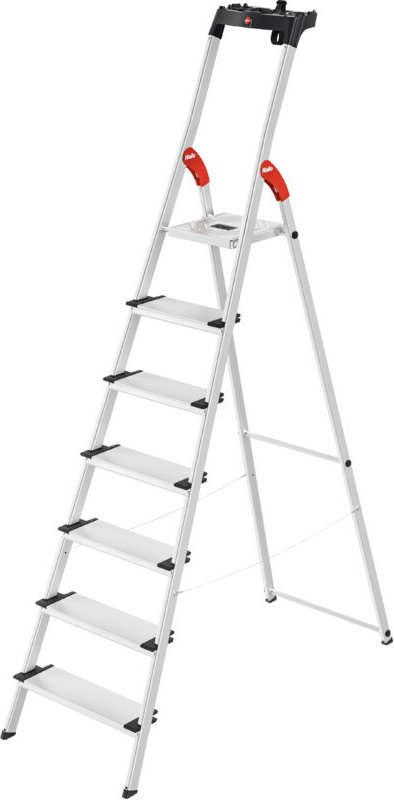 Hailo - Stufenstehleiter 3 Stufen Aluminium Gesamthöhe 1430 mm