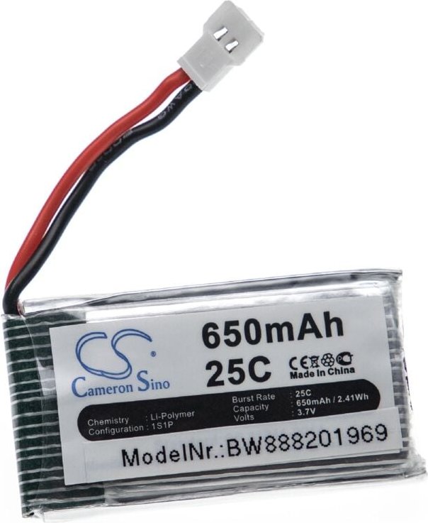 Vhbw - 1x Akku kompatibel mit Cheerson CX-30W Drohne Multicopter Quadrocopter (650 mAh, 3,7 v, Li-Polymer)
