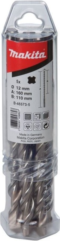 Hm Bohrer v-plus, ø 12,0 mm, Länge 160 mm, SDS-plus, 5 Stk. - Makita