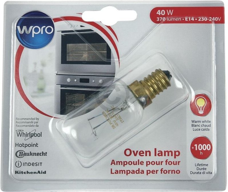 Thumbnail - Whirlpool - Ersatzteil - Glühbirne 300° 40W 230-240V T29 - arthur martin electrolux, electrolux, faure, aeg, kitchenaid,...