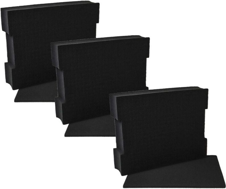 3x Schaumstoffeinlage mit Bodenplatte kompatibel mit Bosch ls-boxx 306 Werkzeugkoffer - Individuell Anpassbar, Schaumsto...