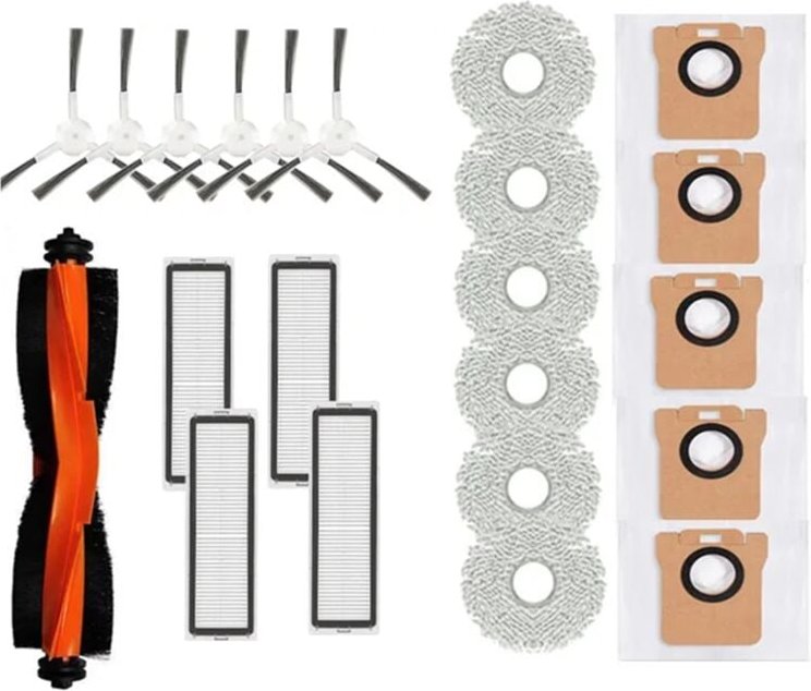 Für Roboter Vakuum X20 + Wichtigsten Seite Pinsel Filter Tuch Staub Tasche