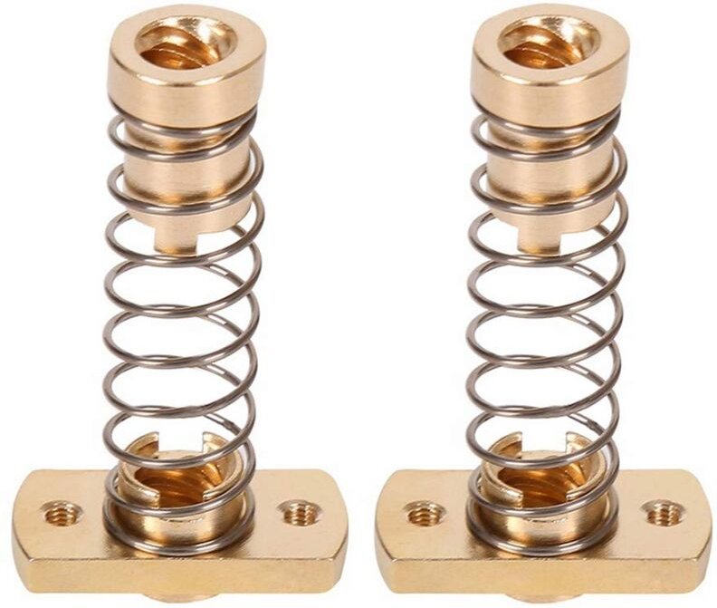 2 Stück CR10 Z-Achsen-Federmutter T8 spielfreies Messing eliminiert Lückenmuttern für 3D-Drucker-Upgrade, Ender 3 Ender ...