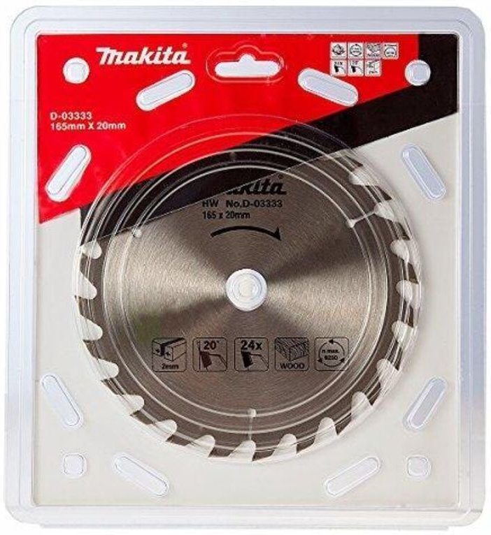D-03333 Standard-Kreissägeblatt tct 165 x 20 mm 24T Holz - Makita